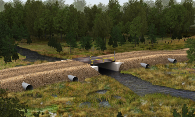 Construction de routes en milieu humide