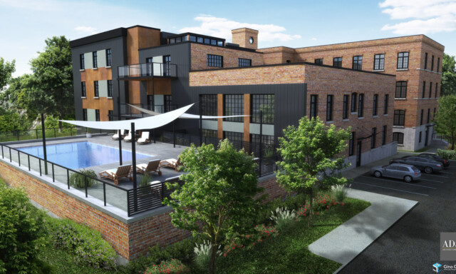 Perspective 3D terrasse avec piscine