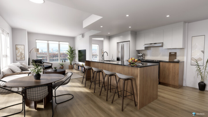 Perspective 3D Appartement avec vue